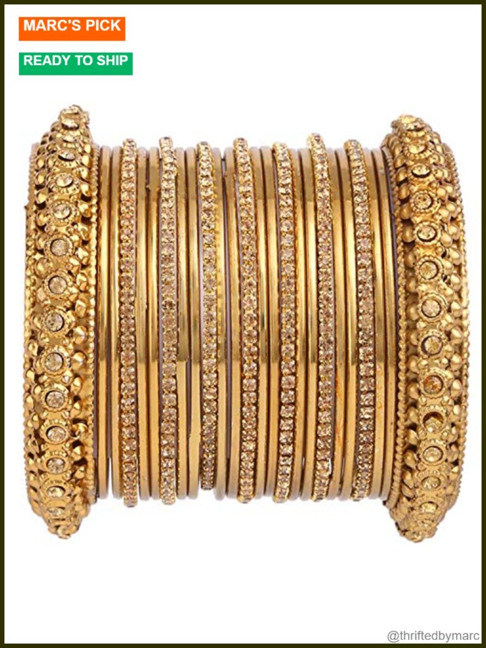 Indian Oxidized Bangle Set Crystal Rhinestone Boho Statement Bracelet